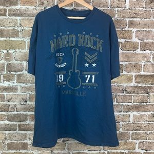 Hard Rock Mens T-Shirt Graphic Tee Size 2XL Blue